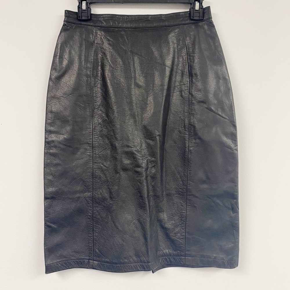 Amati Black Leather Skirt size 10